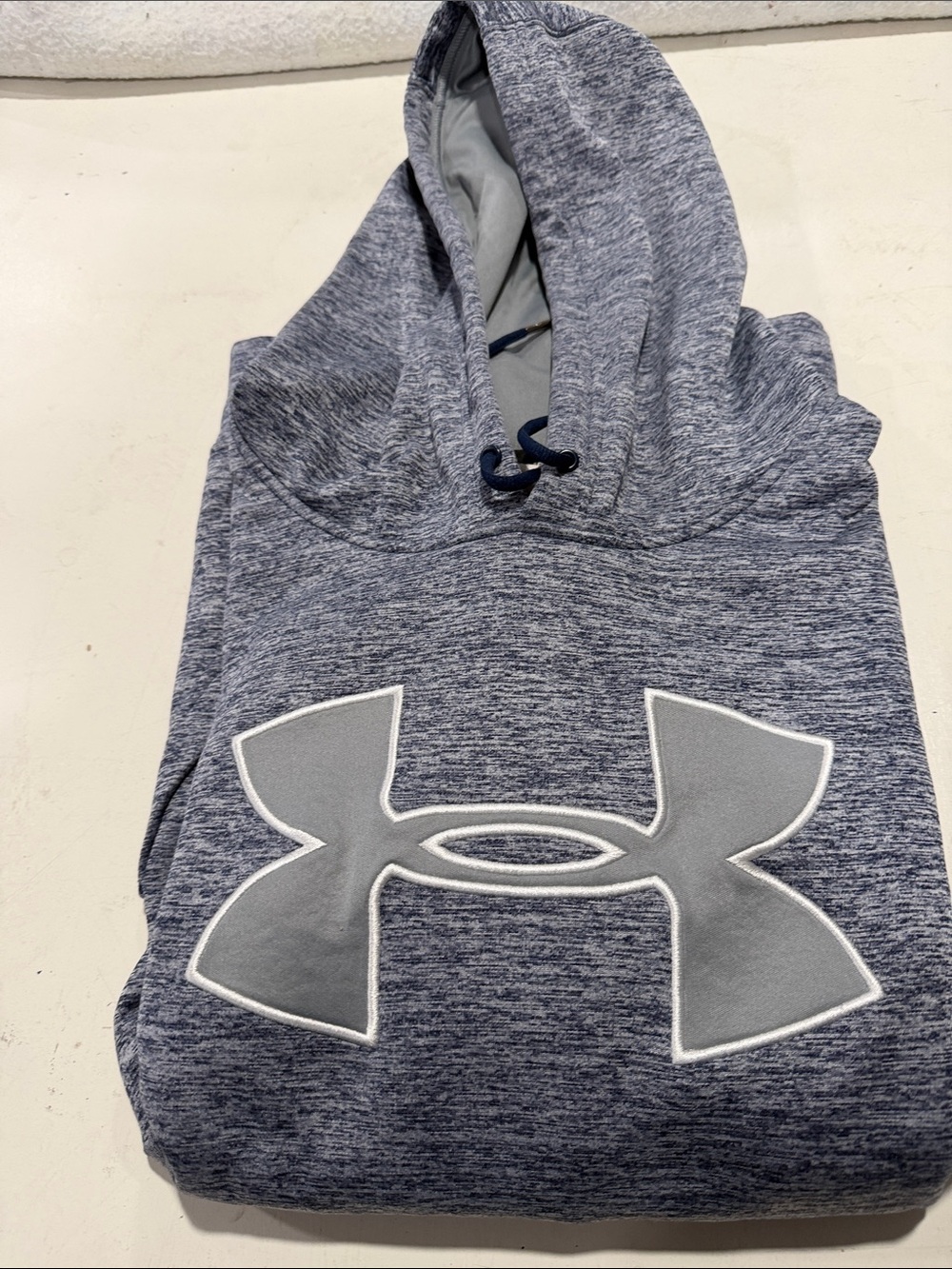 Under Armour Heather Navy and Light Gray Logo Hoodie